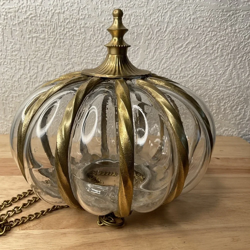 Vintage Large Oil / Candle Hanging Swag Lamp? ‎ with Unique Rare Heavy